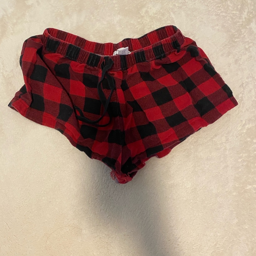 Red and Black mini Forver 21 Plaid Shorts